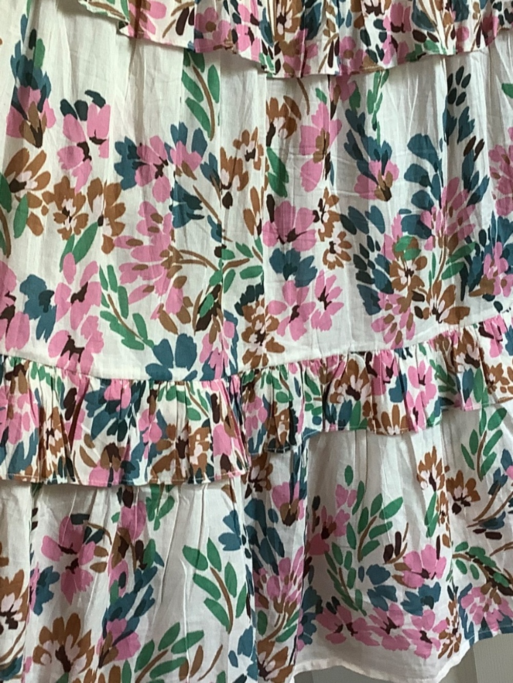 Figue June Floral Cotton Halterneck Maxi Dress Confetti Floral Beige SZ XL - Picture 11 of 16